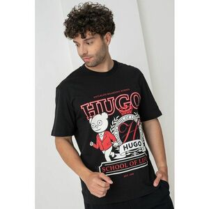 Tricou cu imprimeu logo si decolteu la baza gatului imagine