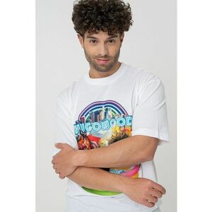 Tricou dn bumbac cu imprimeu grafic pe partea din spate imagine