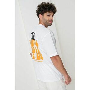 Tricou cu imprimeu logo si decolteu la baza gatului imagine