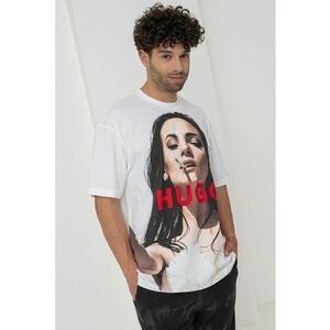 Tricou cu imprimeu si decolteu la baza gatului imagine