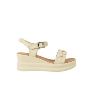 Sandale casual - dama - 2718 crem - piele naturala - platforma imagine