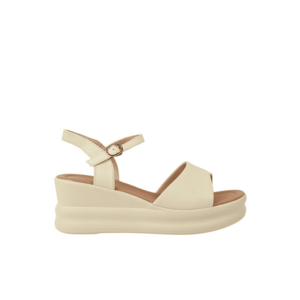 Sandale casual - dama - 2719 crem - piele naturala - platforma imagine