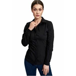 Camasa neagra eleganta de dama M876 - bumbac/nylon - maneci lungi - cu nasturi - imagine