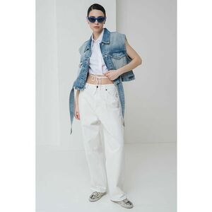 Jacheta crop din denim - fara maneci imagine