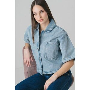 Camasa din denim cu maneci cazute imagine