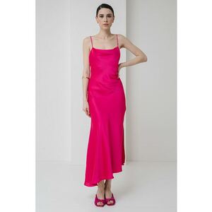 Rochie asimetrica de satin cu bretele subtiri imagine