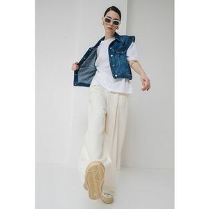 Vesta din denim cu buzunare pe piept imagine