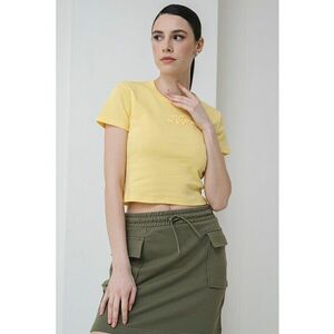 Tricou crop cu imprimeu logo imagine