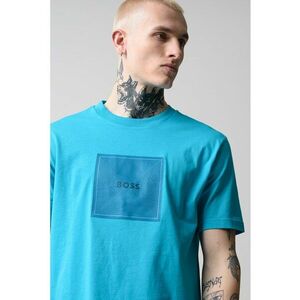 Tricou cu decolteu la baza gatului si imprimeu logo imagine