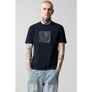 Tricou cu decolteu la baza gatului si imprimeu logo imagine
