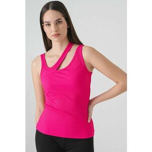 Top striat cu croiala asimetrica imagine