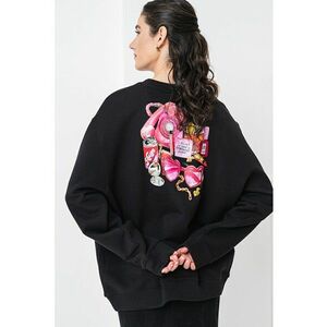 Bluza de trening cu decolteu la baza gatului si imprimeu imagine