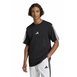 Tricou cu decolteu la baza gatului si benzi logo pe maneci imagine