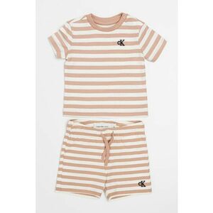 Set de pantaloni scurti si tricou cu model in dungi - 2 Piese imagine