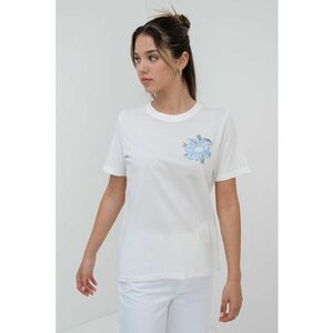 Tricou de bumbac cu decolteu la baza gatului imagine