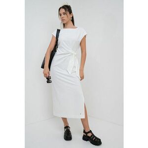 Rochie midi din bumbac organic cu detaliu nod imagine