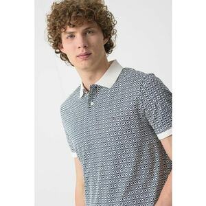 Tricou de bumbac cu imprimeu geometric imagine