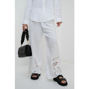 Pantaloni din amestec de in cu broderie imagine