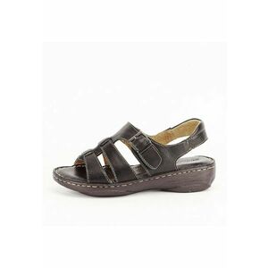 Sandale negre din piele naturala Lucky 129 2073 imagine