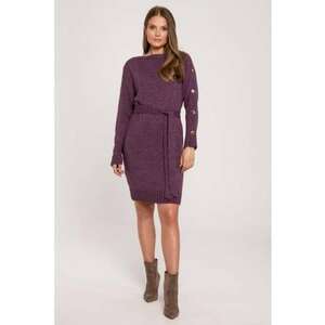 Rochie tip pulover cu nasturi decorativi pe maneci - imagine