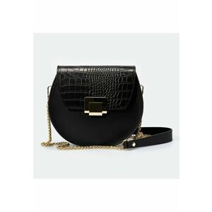 Geanta crossbody de piele cu aspect piele de crocodil imagine