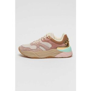 Pantofi sport cu model colorblock si garnituri de piele intoarsa Celest imagine