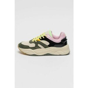 Pantofi sport cu model colorblock si garnituri de piele intoarsa Celest imagine