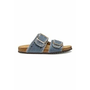 Papuci din denim cu aplicatii cu strasuri imagine