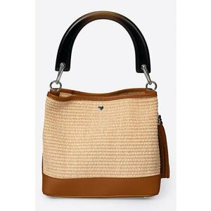 Geanta bucket cu detalii de piele imagine