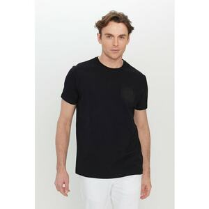 Tricou din bumbac cu decolteu la baza gatului imagine