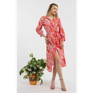 Rochie midi cu croiala petrecuta si slit frontal imagine