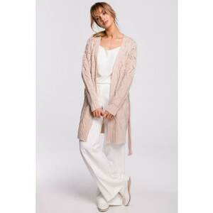 Cardigan perforat cu cordon - imagine