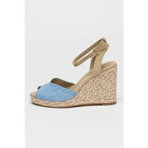 Sandale din material chambray cu talpa wedge imagine