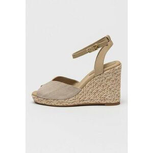 Sandale din material chambray cu talpa wedge imagine