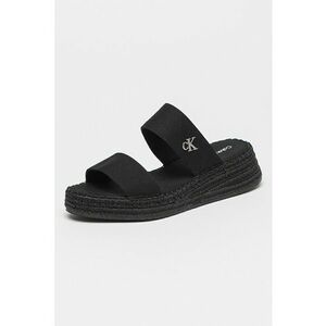 Papuci cu talpa wedge si monograma metalica discreta imagine