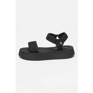 Sandale flatform din material textil cu segment cu inchidere velcro imagine