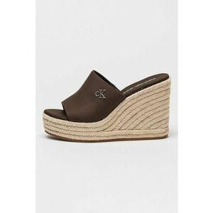 Sandale cu talpa wedge si monograma metalica imagine