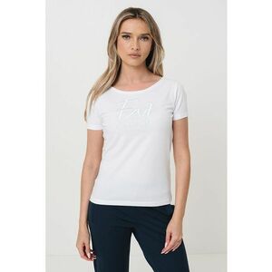 Tricou cu decolteu rotund si imprimeu logo imagine