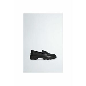 Mocasini din piele cu logo metalic imagine
