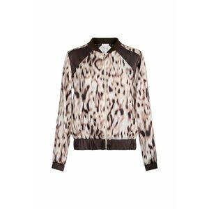 Jacheta bomber de satin cu imprimeu imagine