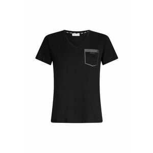 Tricou cu decolteu in V si buzunar fals cu strasuri imagine