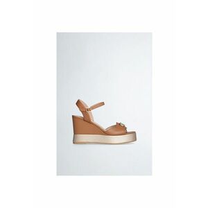 Sandale wedge de piele imagine