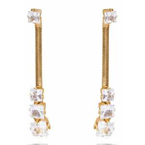 Cercei placati cu aur de 18K si decorati cu pietre zirconia imagine