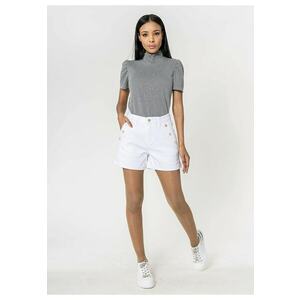 Blugi scurti cu terminatie rasucita P506-10 M7 - Alb 17371 imagine
