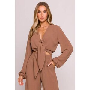 Bluza scurta cu maneci lungi bufante - imagine