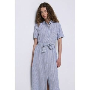 Rochie-camasa din amestec de in cu cordon imagine