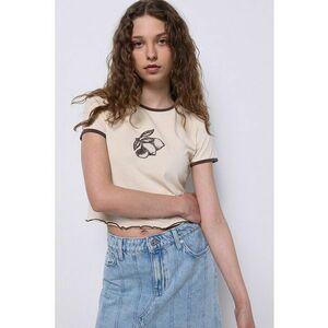Tricou crop cu imprimeu grafic imagine