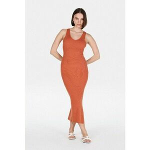Rochie cambrata cu slit lateral si striatii imagine