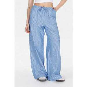 Pantaloni evazati din amestec de in cu model in dungi imagine
