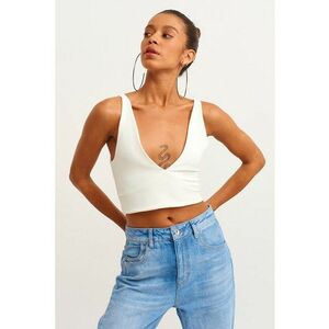 Top crop cu decolteu adanc in V imagine